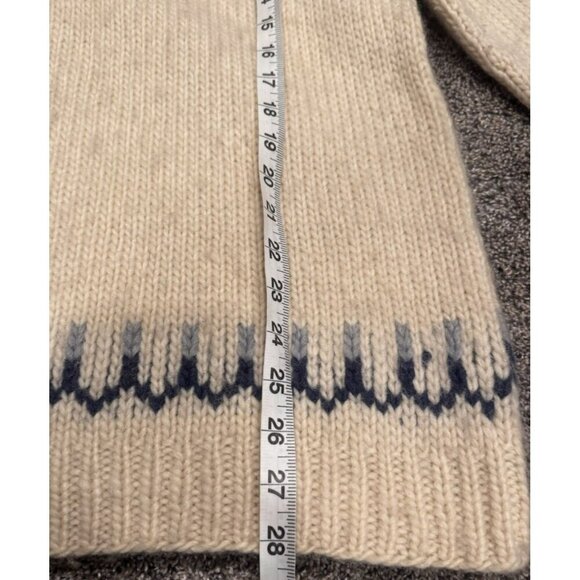 Vintage Nordic Sweater Style Pullover White Blue Knit - Picture 7 of 7